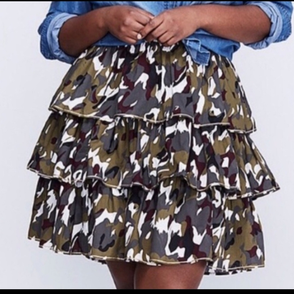 Lane Bryant Camouflage Tiered Skirt